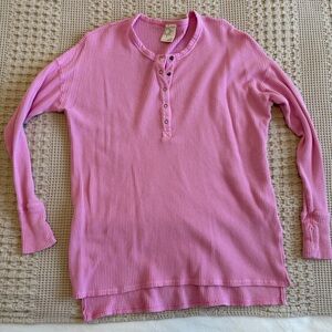 Bright Pink Henley Shirt